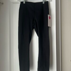 YOGALICIOUS WOMENS XS BLACK YOGA EXERCISE TRAINING PANTS LEGGINGS CAPRI  NEW NWT